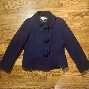 Boden Navy Wool Cropped Jacket, Size 8P